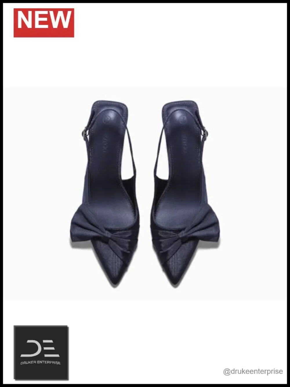 Coutgo Womens Slingback High Heels Bow Tie Closed Pointed Toe Pumps Wedding